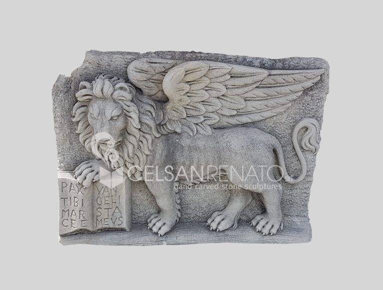 Bassorilievo Leone di San Marco in Pietra di Vicenza CLS-41